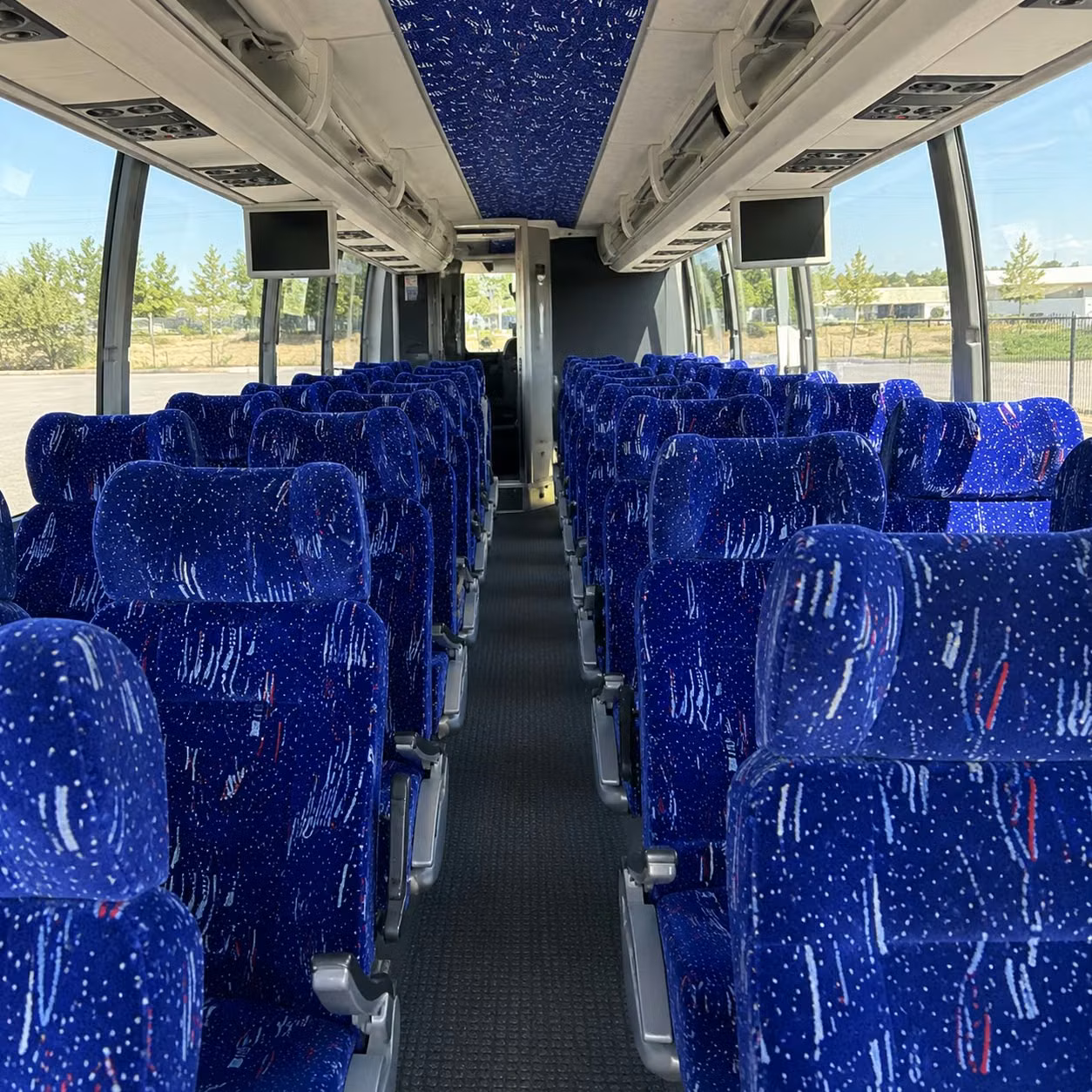 56 passenger charter bus inside